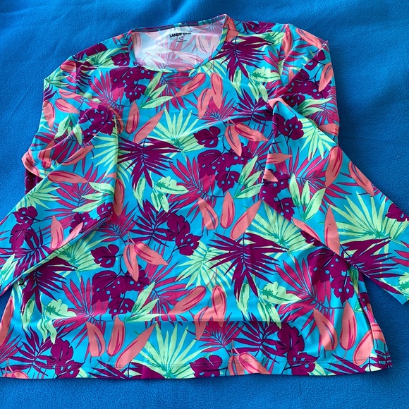 Lands’ End Rash Guard Long Sleeve Tee Shirt NWT - Picture 4 of 7